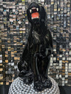 Large Italian Porcelain Black Panther Statue Figure