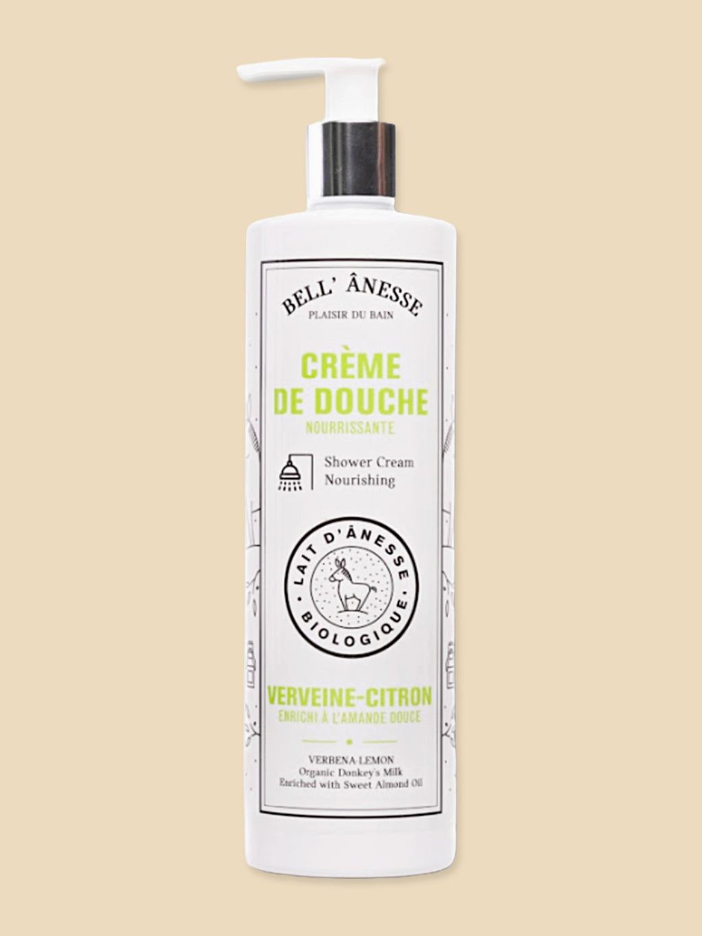 Organic Donkey Milk and Lemon Verbena Shower Cream 400ml