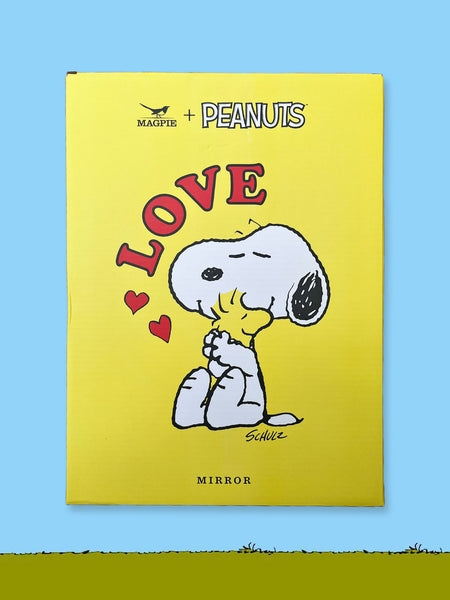 SNOOPY&WOODSTOCK ミラー 鏡 SNOOPY ルームミラー ワイドミラー スヌーピー モノトーン 車
