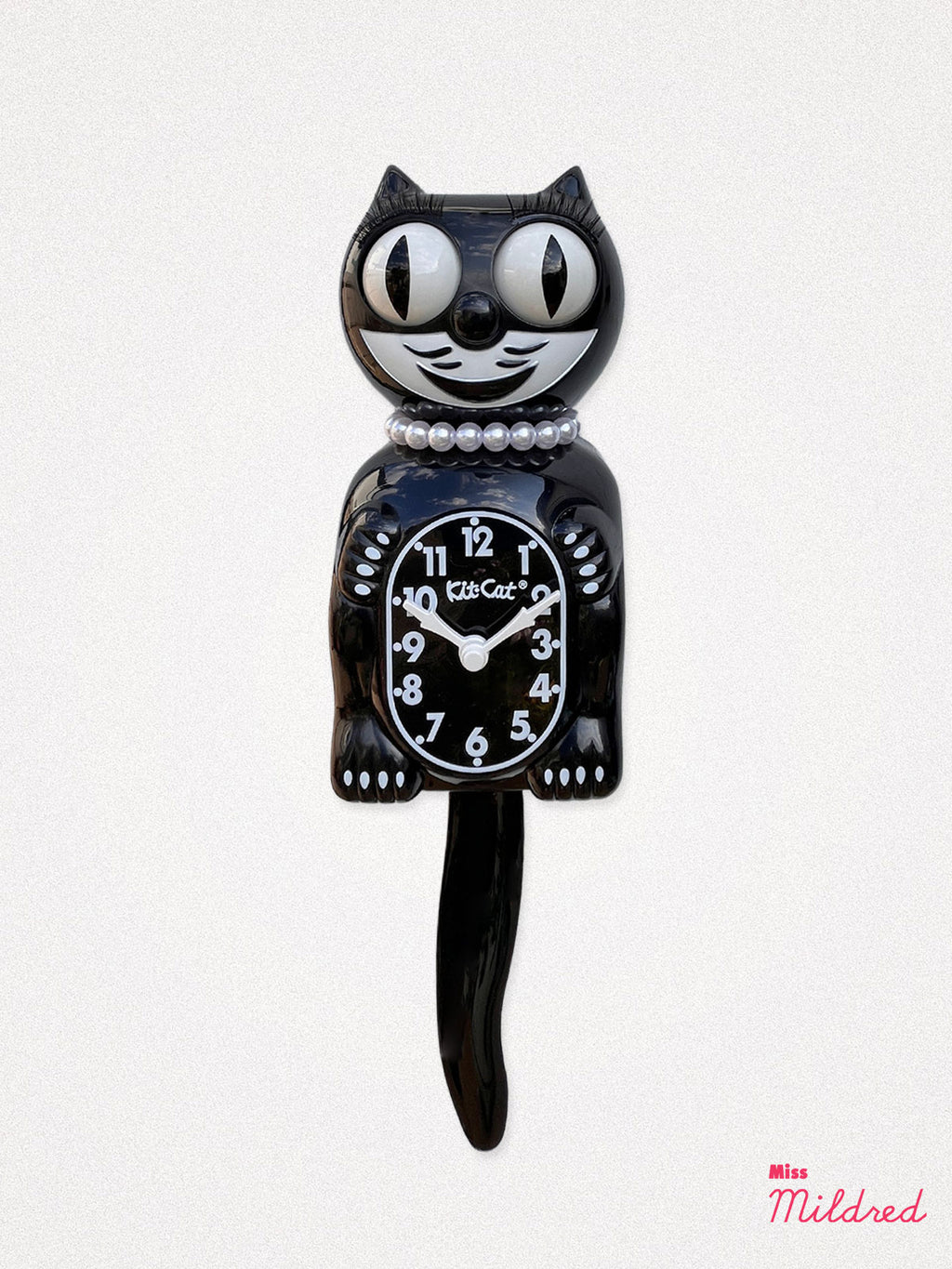 Kit Cat Clock - Original Large Size - Black Necklace