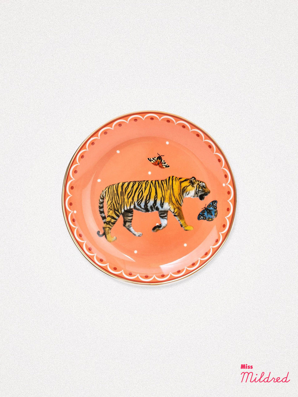 Trinket Dish Peach - Tiger and Butterfly
