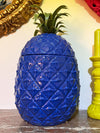 Bold Blue Ceramic Pineapple Ice Bucket
