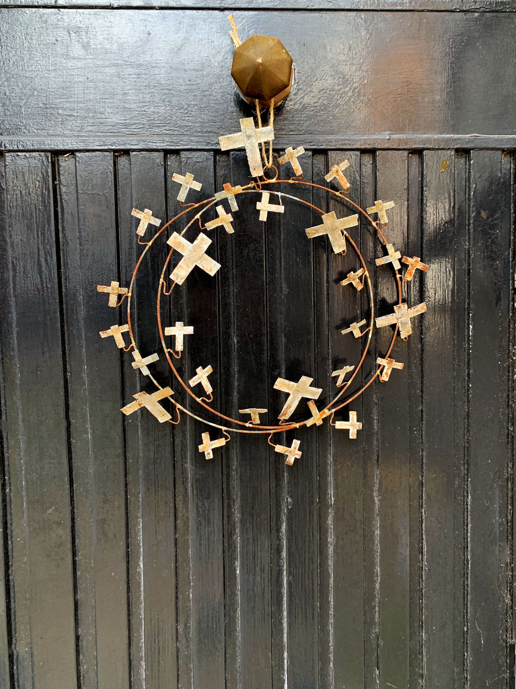 Metal Wreath - Cross Crucifix