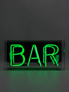 'Bar' Glass Neon Light Box - Green