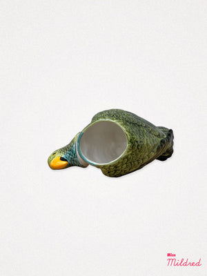 Green Parrot Ceramic Bird Jar