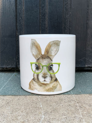 Bunny wearing glasses Pot