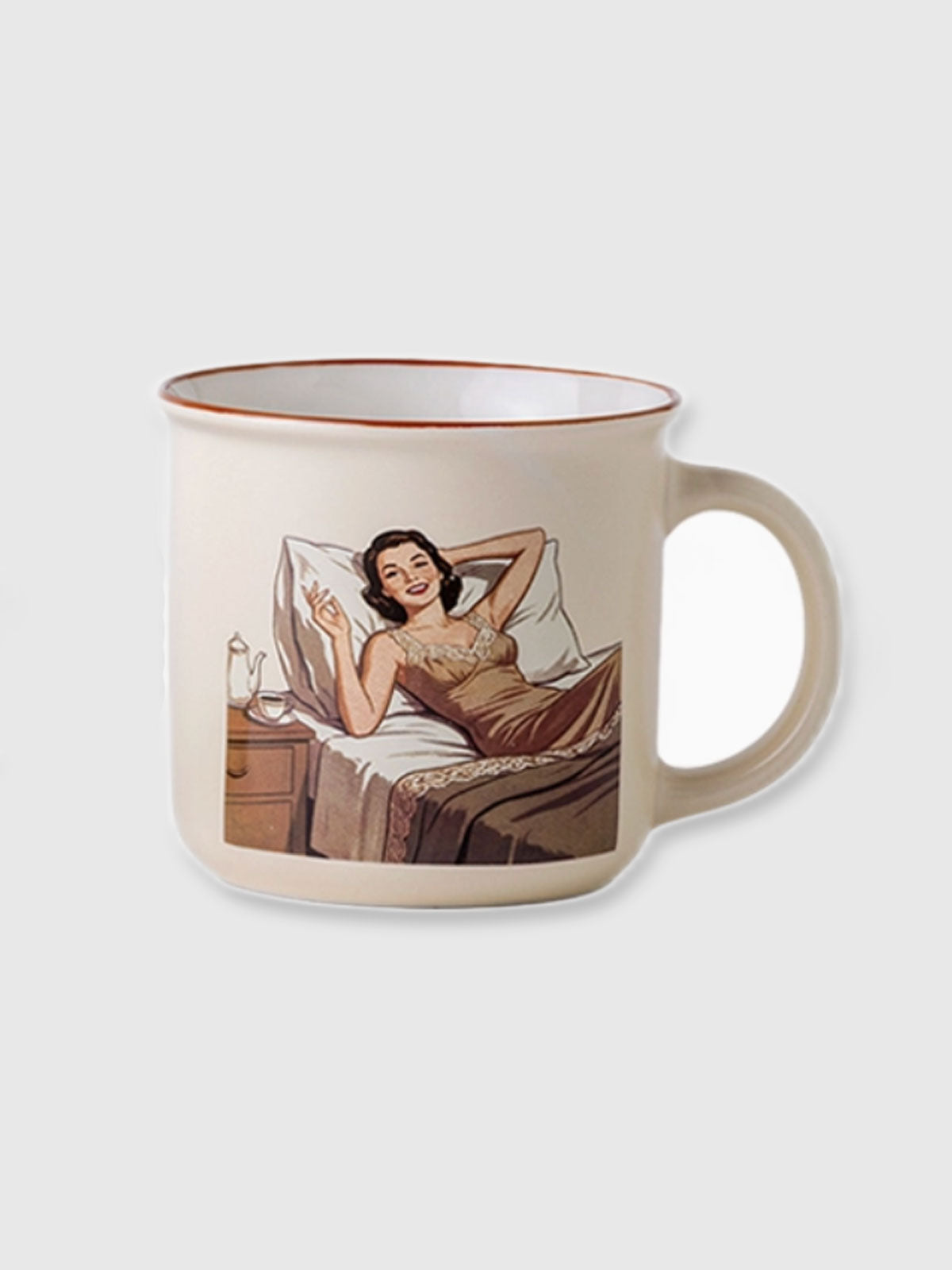 1950's Retro Diva Ceramic Mug - Bed