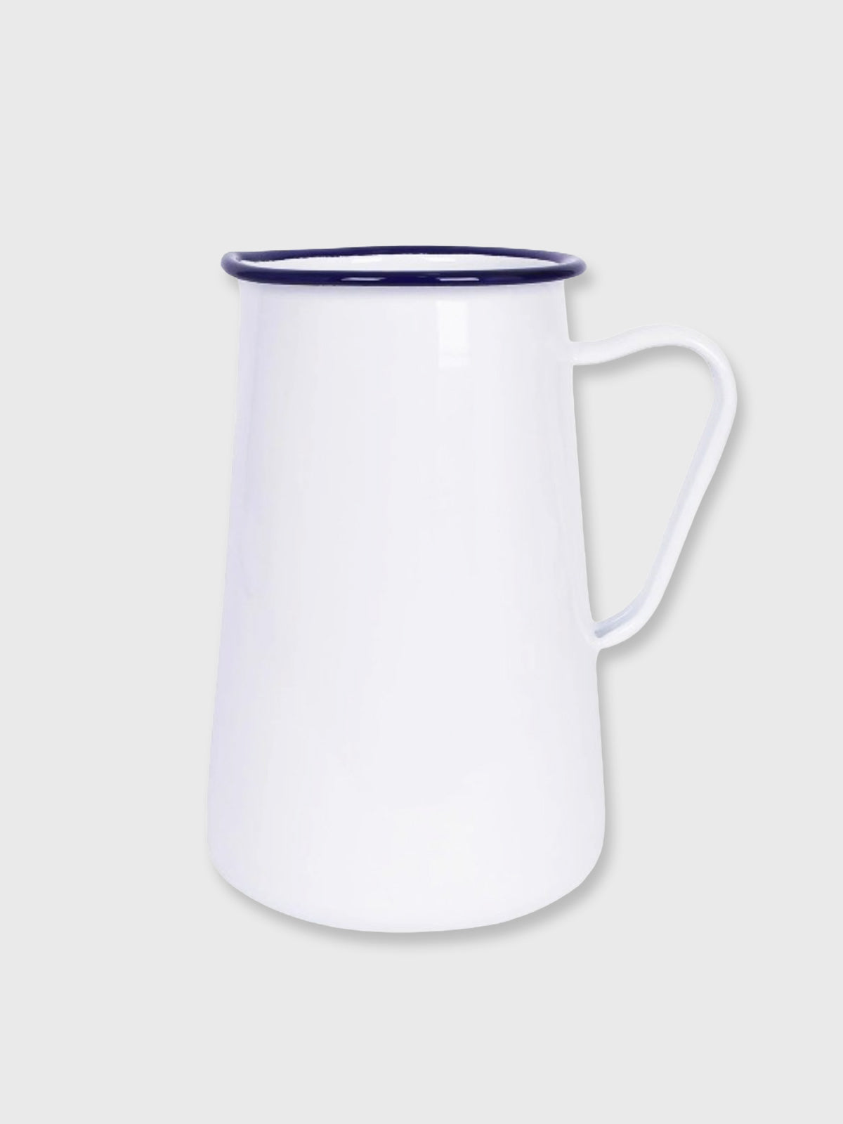 White & Blue Enamel Jug - 2 Litres