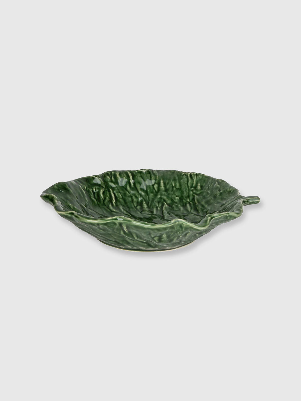 Green Leaf Ceramic Plate Bowl - 21.3cm