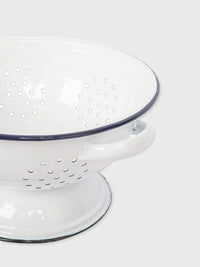 Traditional White Enamel Large Colander