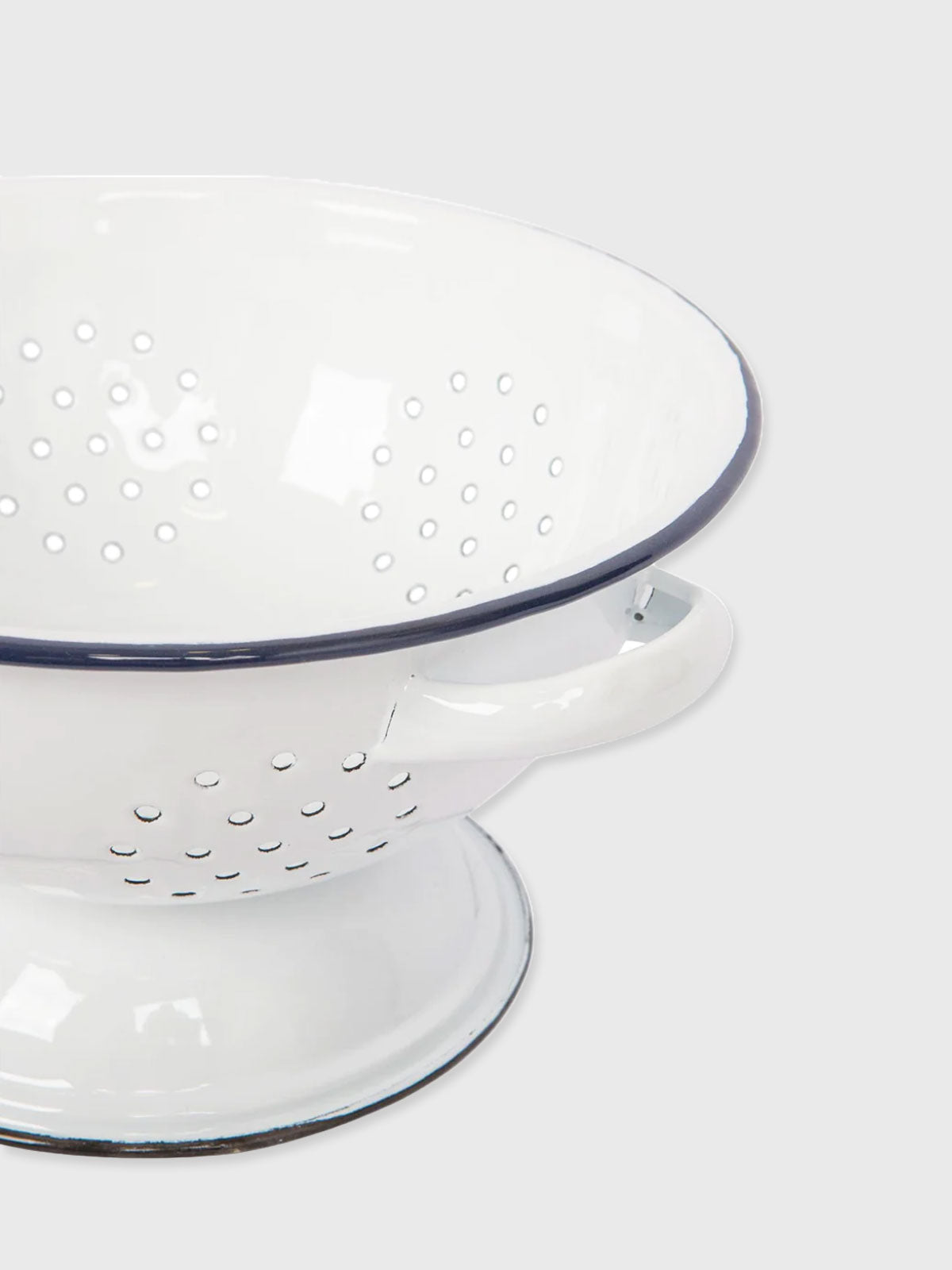 Traditional White Enamel Large Colander