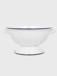 Traditional White Enamel Large Colander
