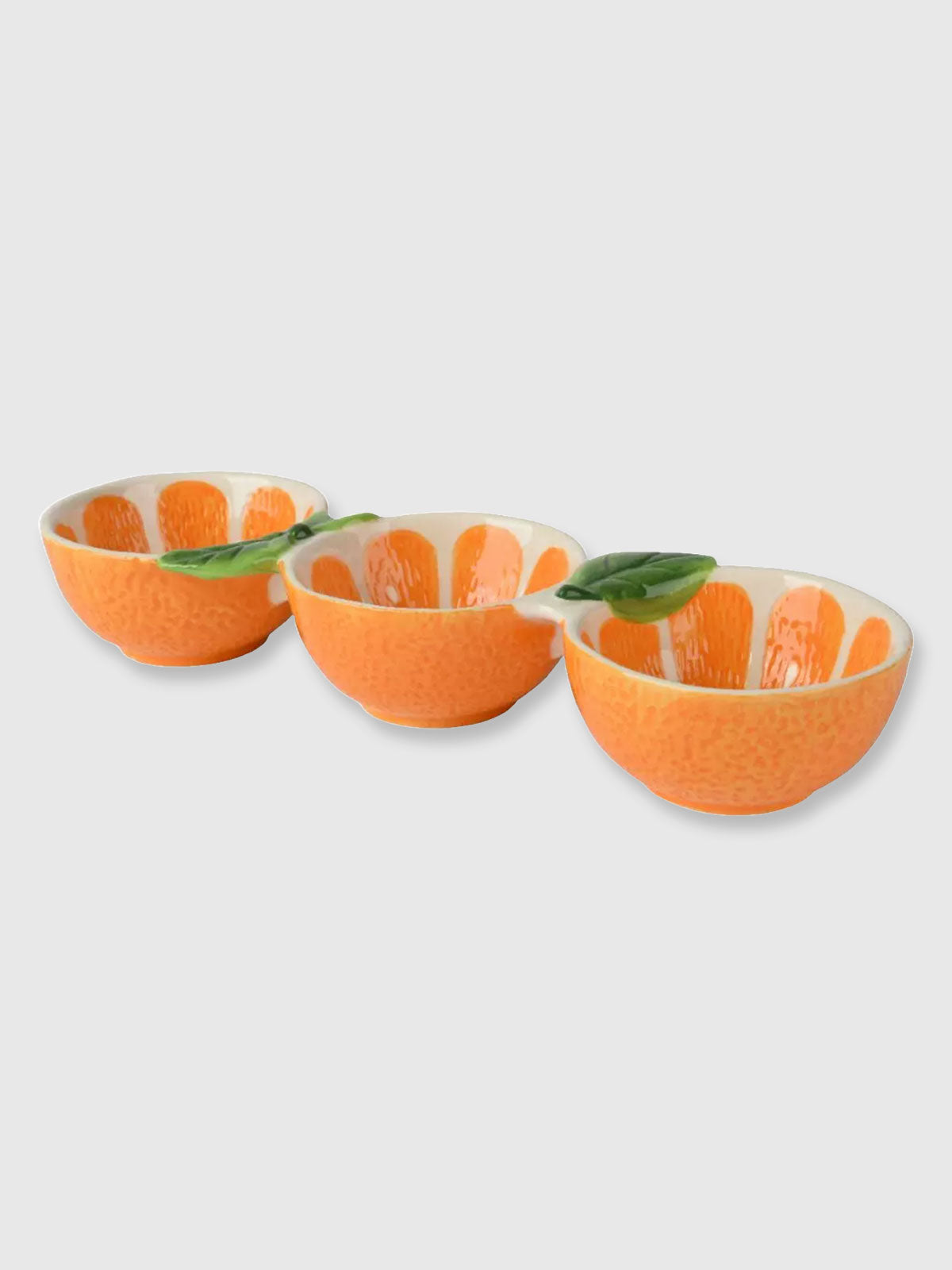 Orange Shaped Ceramic Trio Snack Dish  - 28cm
