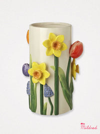 Ceramic Tulip & Daffodil 3D Shape Vase - 26cm