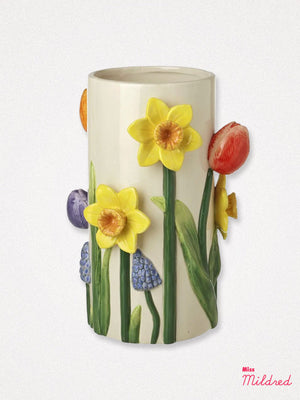 Ceramic Tulip & Daffodil 3D Shape Vase - 26cm