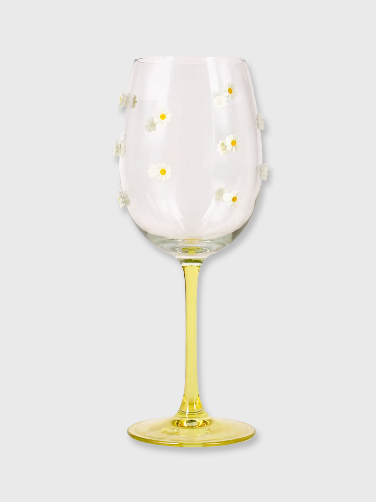 Yellow Daisy Large Wine Glass