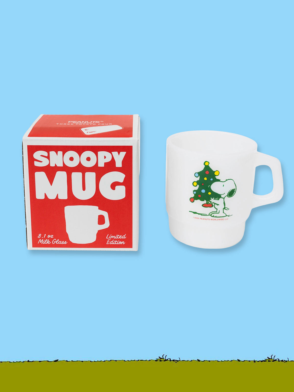 Peanuts Snoopy 'MIlk Glass' Christmas Mug