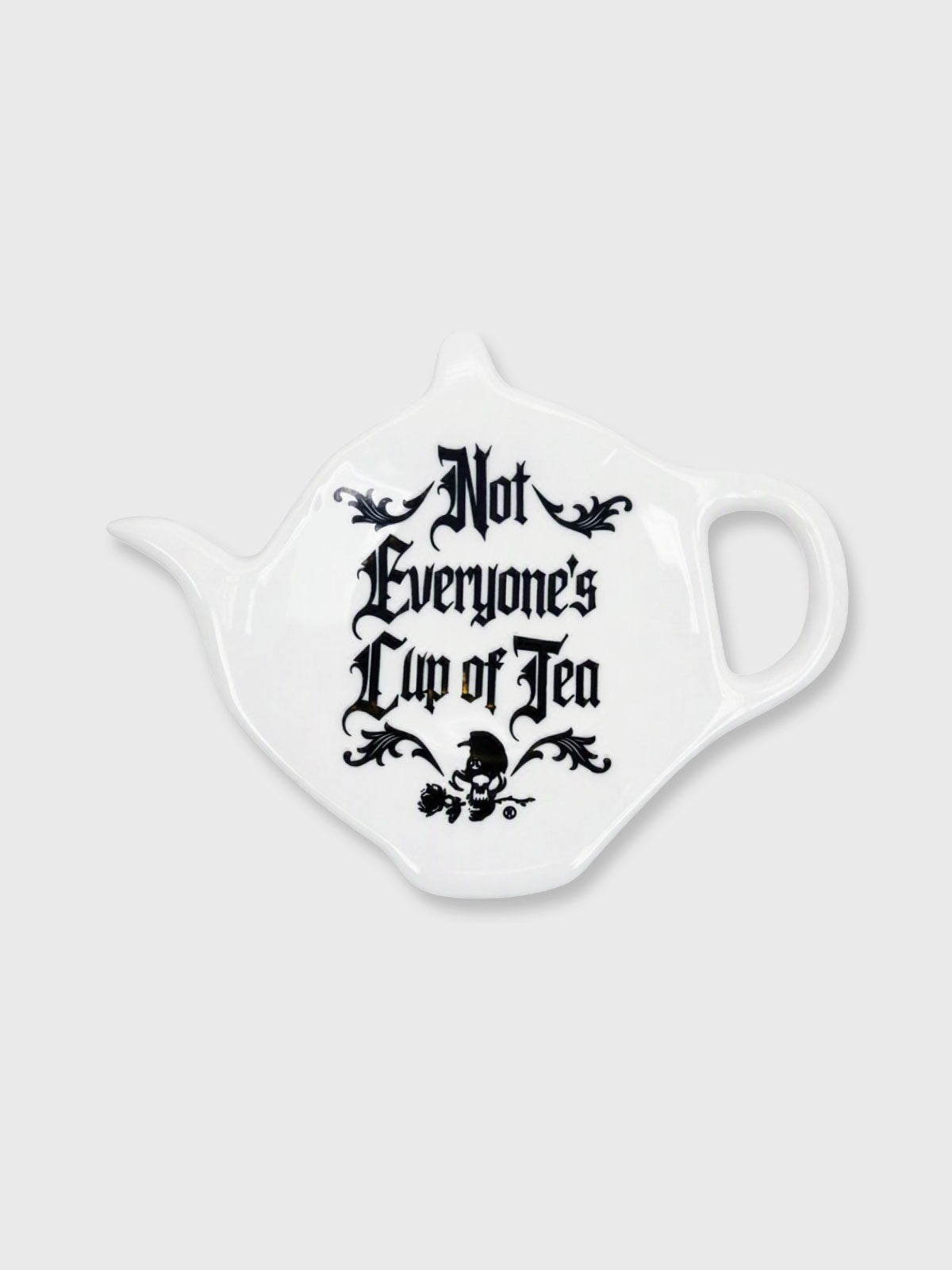 Gothic 'Not Everyone's Cup of Tea' Slogan Tea Bag Rest - Ceramic
