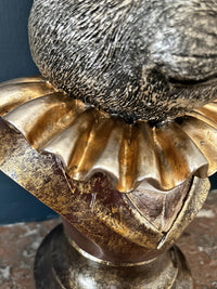 Top Hat Rabbit Bunny Bust - Bronze and Gold