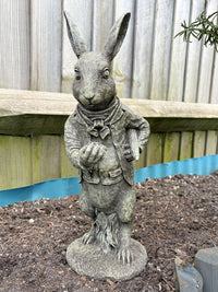 Alice Themed Garden Statue - White Rabbit