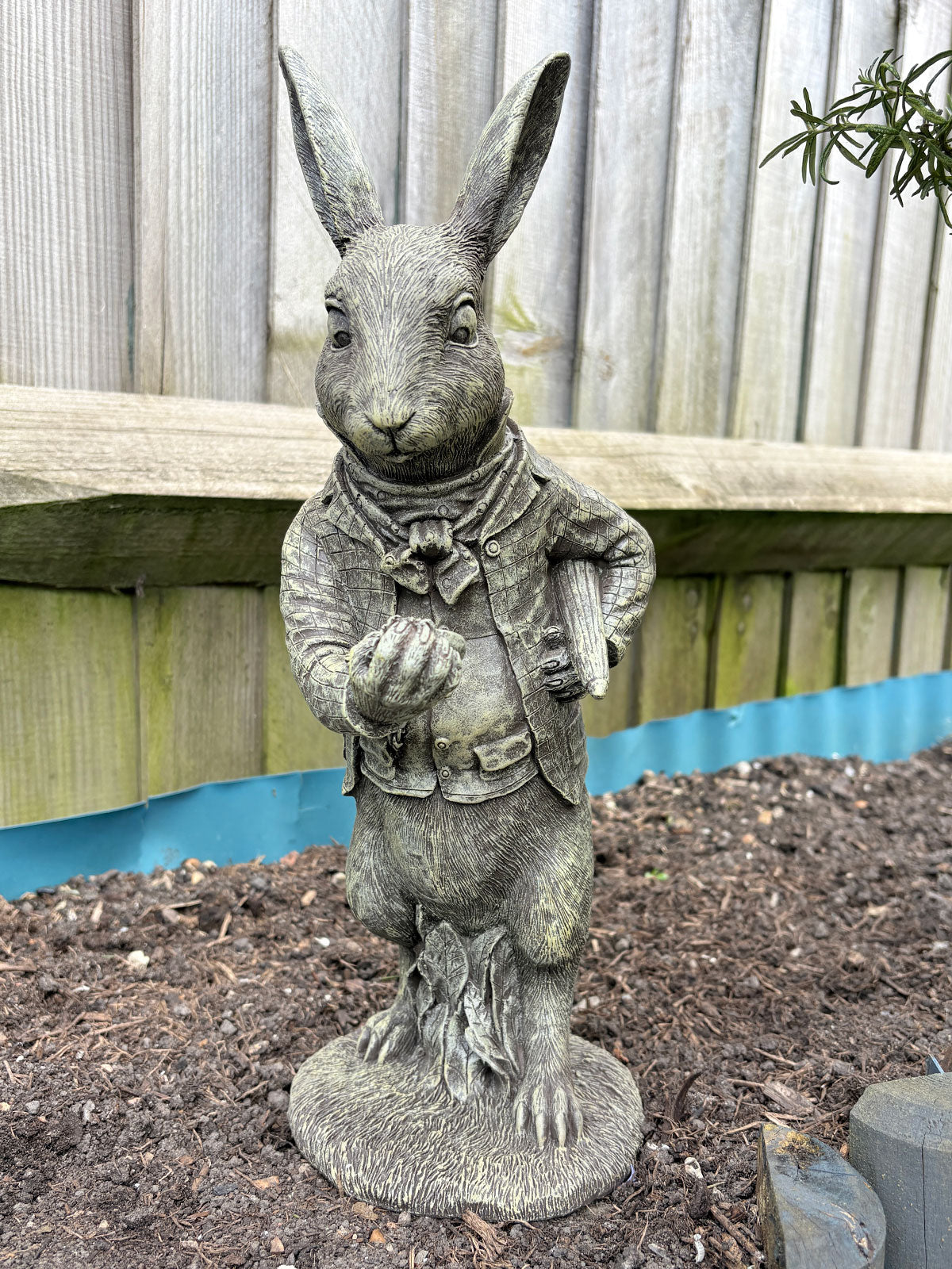 Alice Themed Garden Statue - White Rabbit