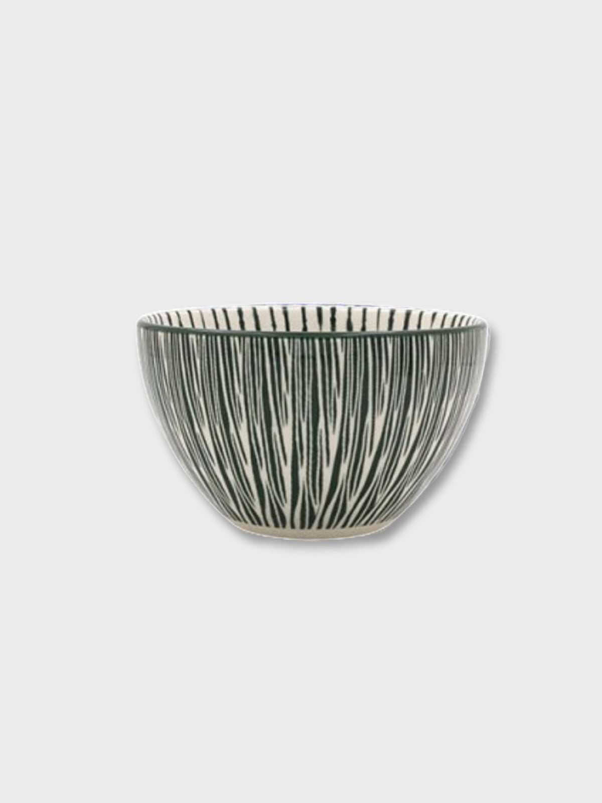 Ceramic Amari Bowl 12cm - Olive Green & White