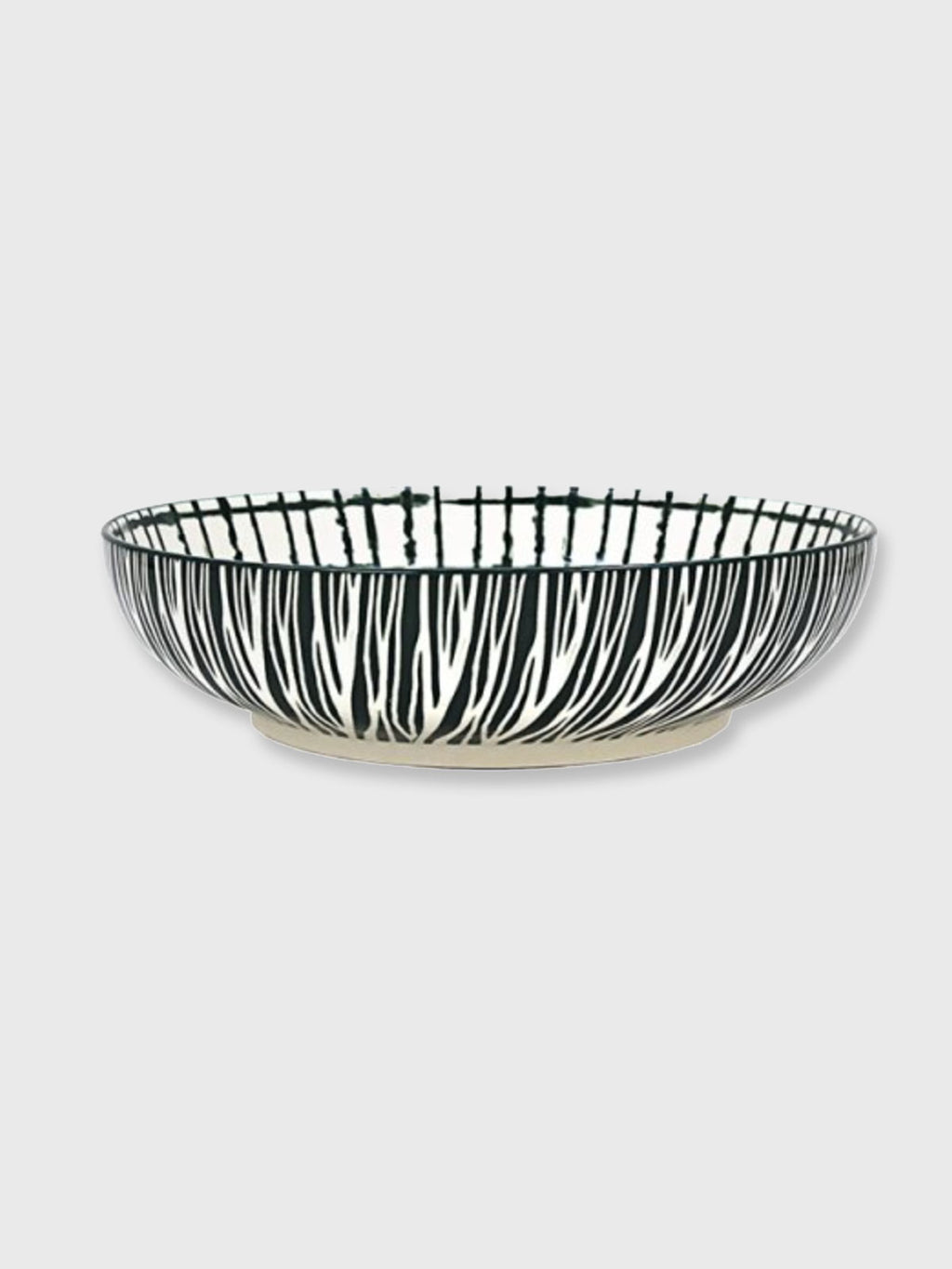 Ceramic Amari Bowl 22cm - Olive Green & White