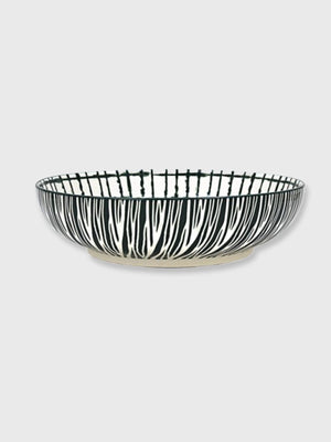 Ceramic Amari Bowl 22cm - Olive Green & White