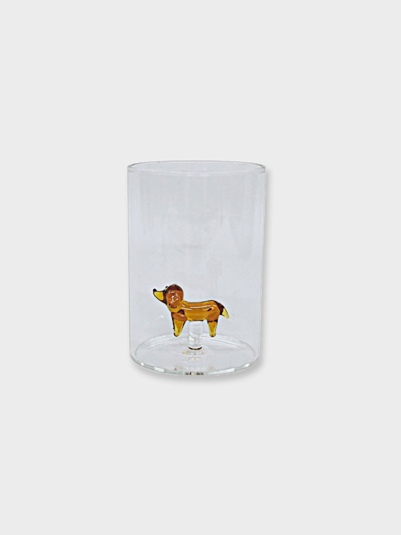 3D Animal in Glass Tumbler - Sausage Dog