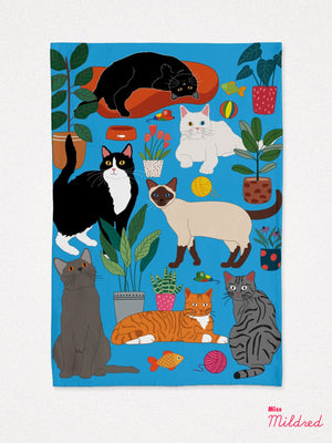 Home of Kitty Cats - Cotton Tea Towel