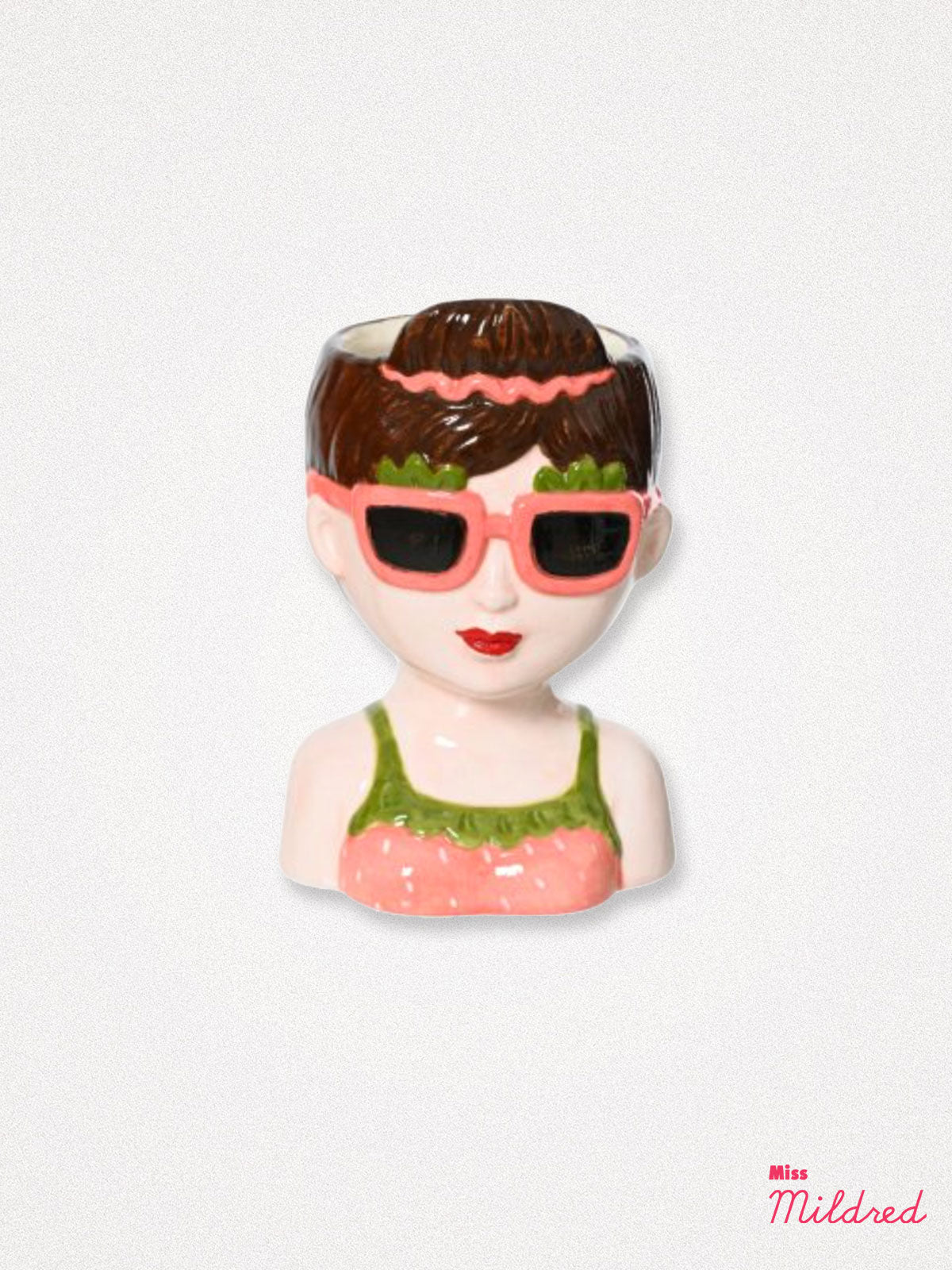 Beach Lady Bust Planter - Pink