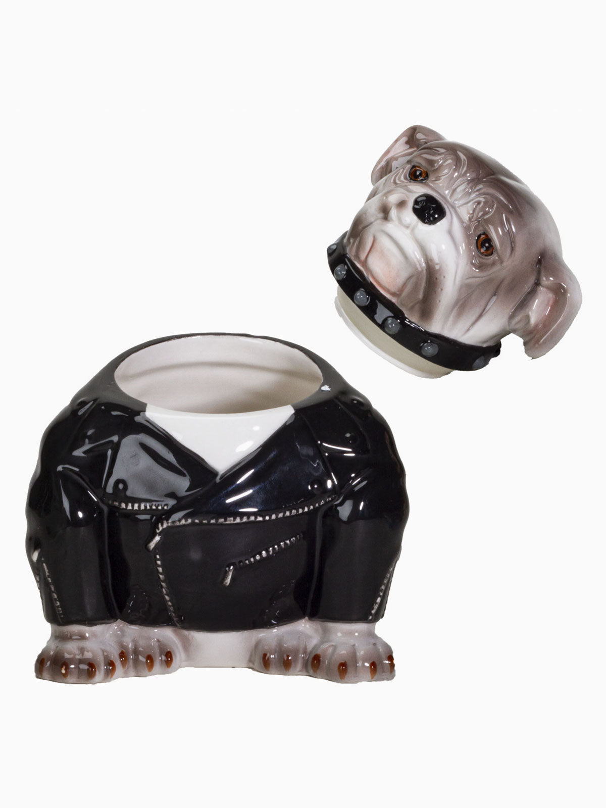 Biker Bulldog Dog - Ceramic Cookie Jar
