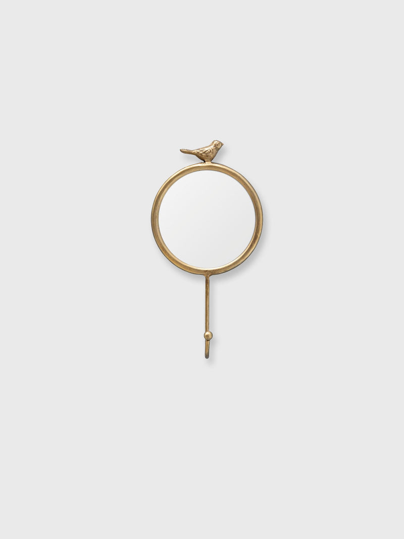 Bird Mirror with Hook - Gold