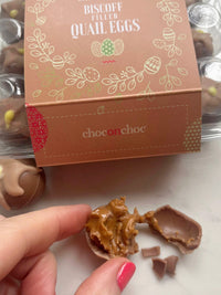Biscoff Filled Chocolate Shaped Quails Eggs - 120g