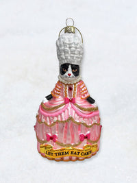 Christmas Ornament - Marie Antoinette Let Them Eat Cake White & Black Cat