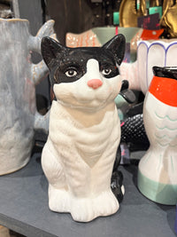Black and White Cat Shaped Vase
