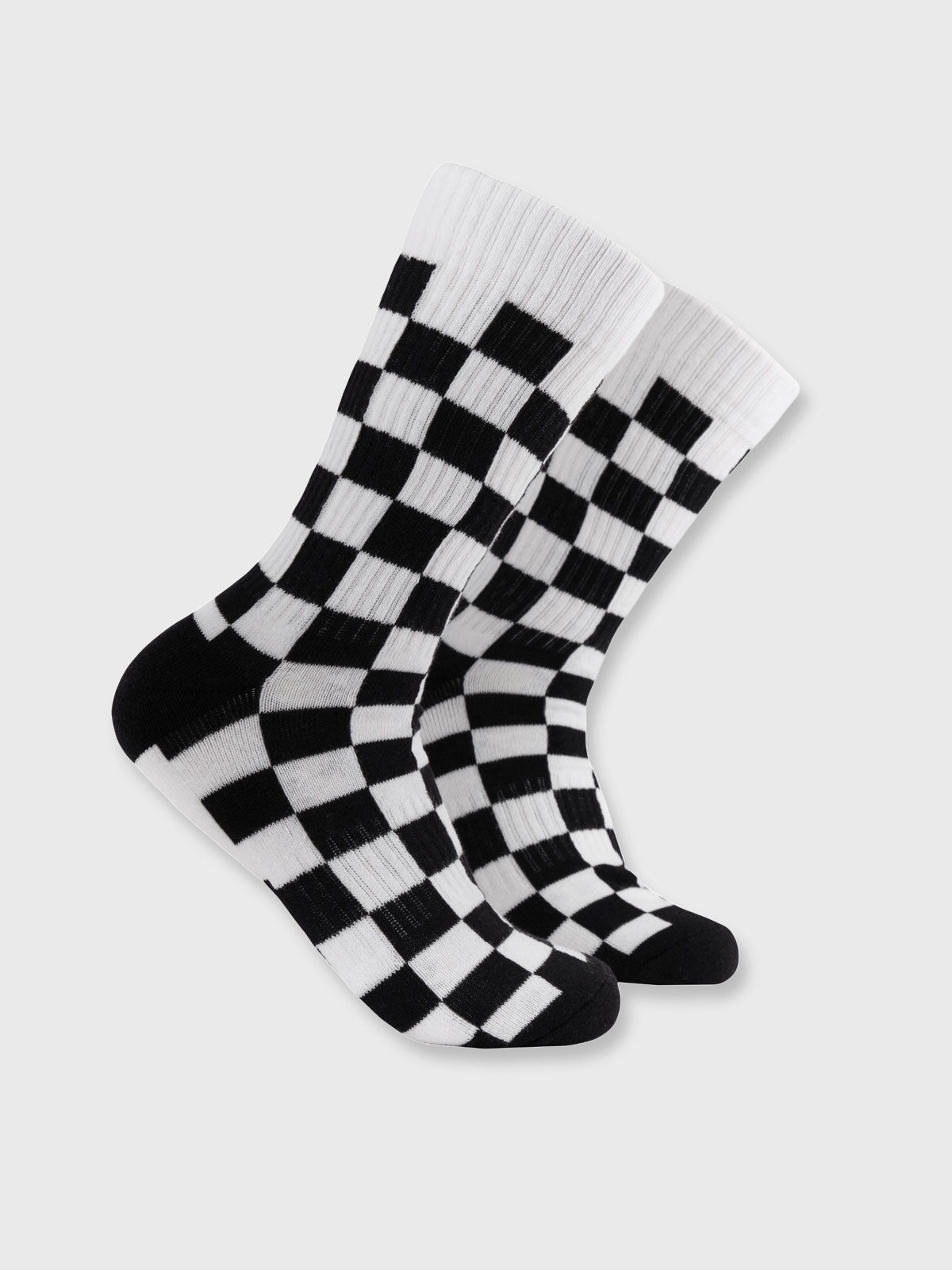 Black and White Cheque Socks - One Size