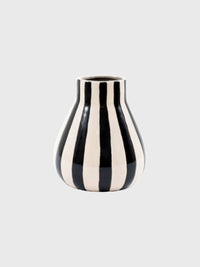 Black & White Striped Small Vase