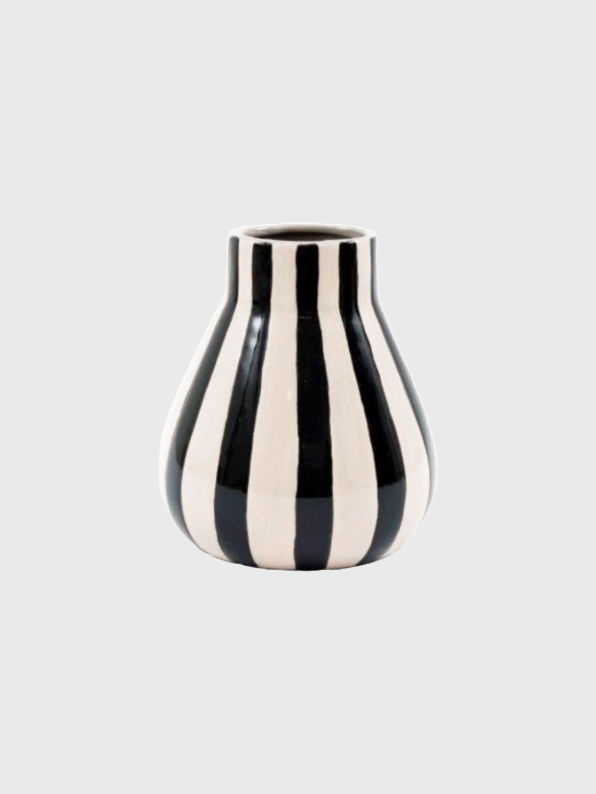 Black & White Striped Small Vase