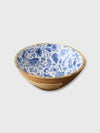 Blue Floral Rabbit Wooden Bowl - 23cm