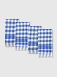 Blue Gingham Fabric Napkins - Set of 4