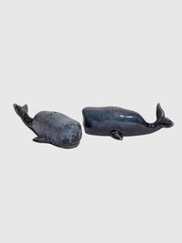 Blue Grey Whale Shaped Salt and Pepper Pot Shakers