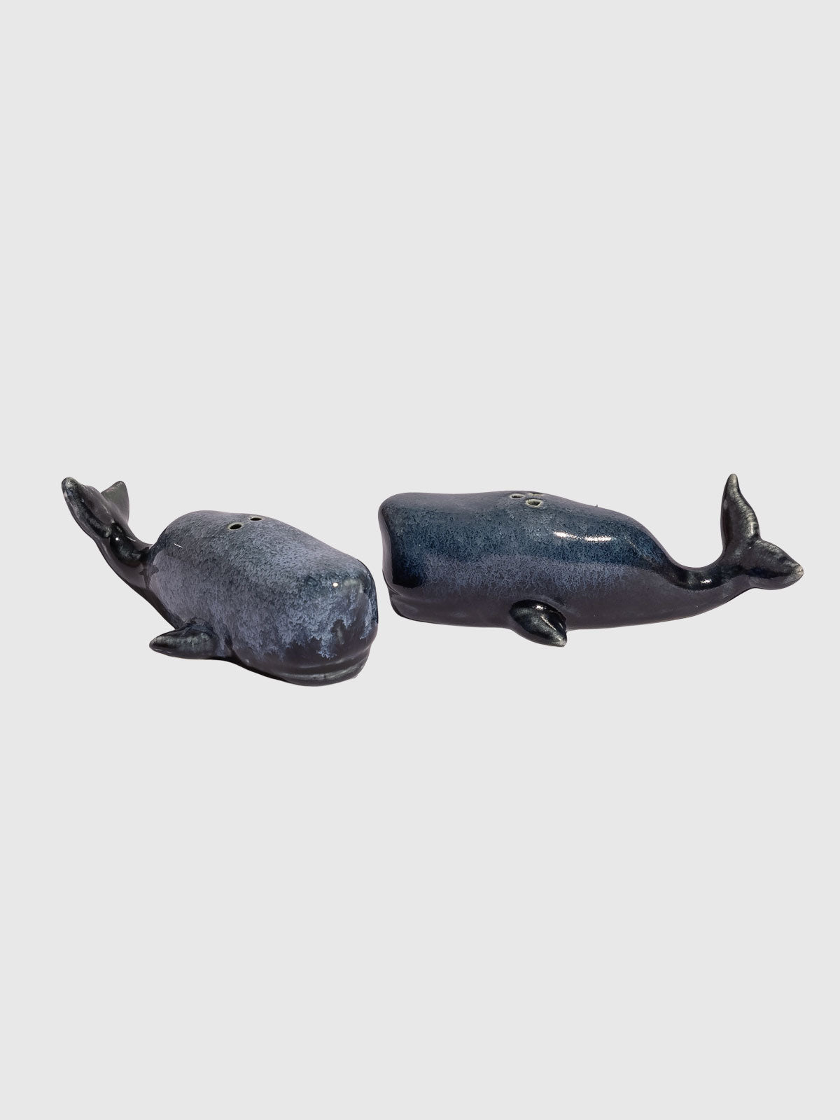 Blue Grey Whale Shaped Salt and Pepper Pot Shakers