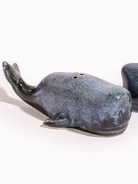 Blue Grey Whale Shaped Salt and Pepper Pot Shakers