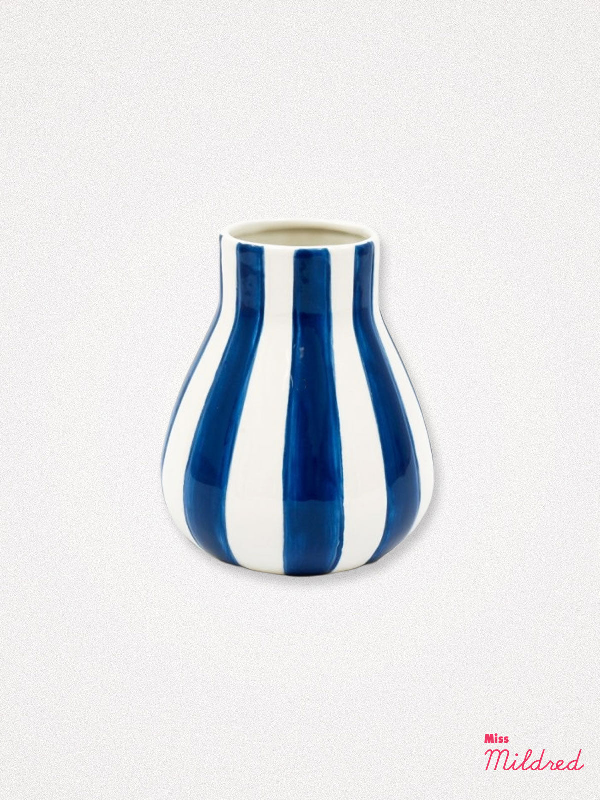 Blue & White Striped Small Vase