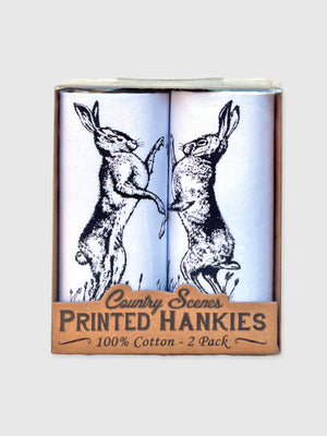 Cotton Handkerchiefs - Boxing Hares