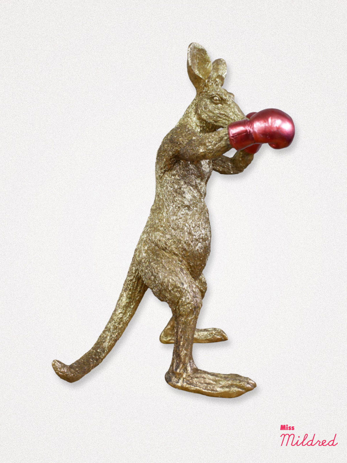Boxing Kangaroo Large Statue - Gold