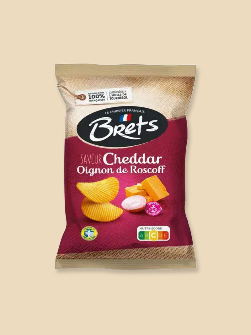 Brets French Crisp Cheddar and Roscoff 'Pink' Onion - 125g