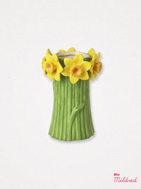 Ceramic Daffodil Shape Design Vase - 22cm