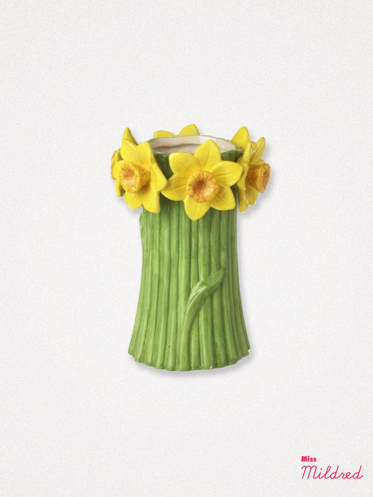 Ceramic Daffodil Shape Design Vase - 22cm